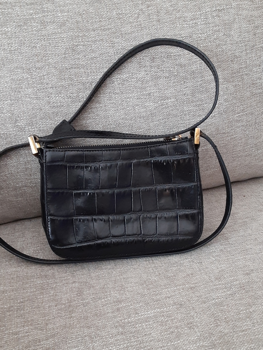 Monsac Original black Embossed leather Bag